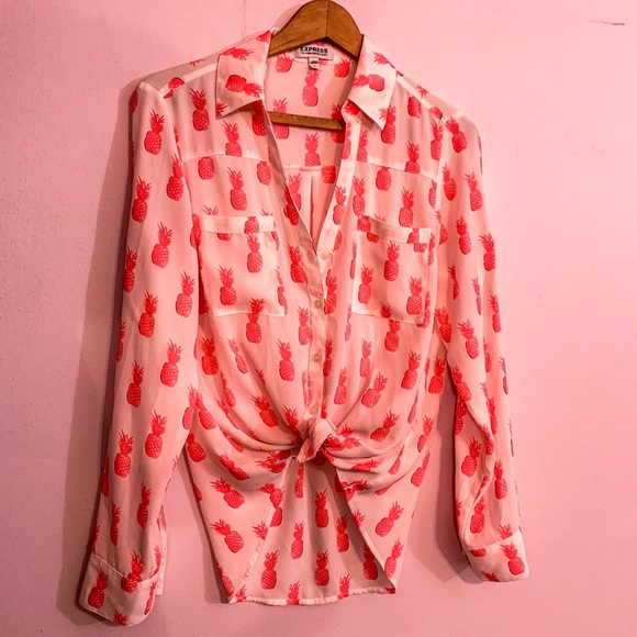 Pineapple Express Blouse - Button down - Small - Summer top - Picture 2 of 8